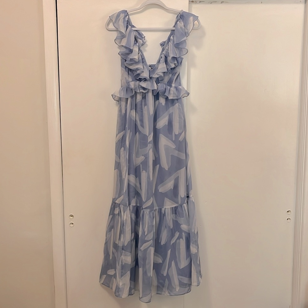 Blue patterned maxi dress